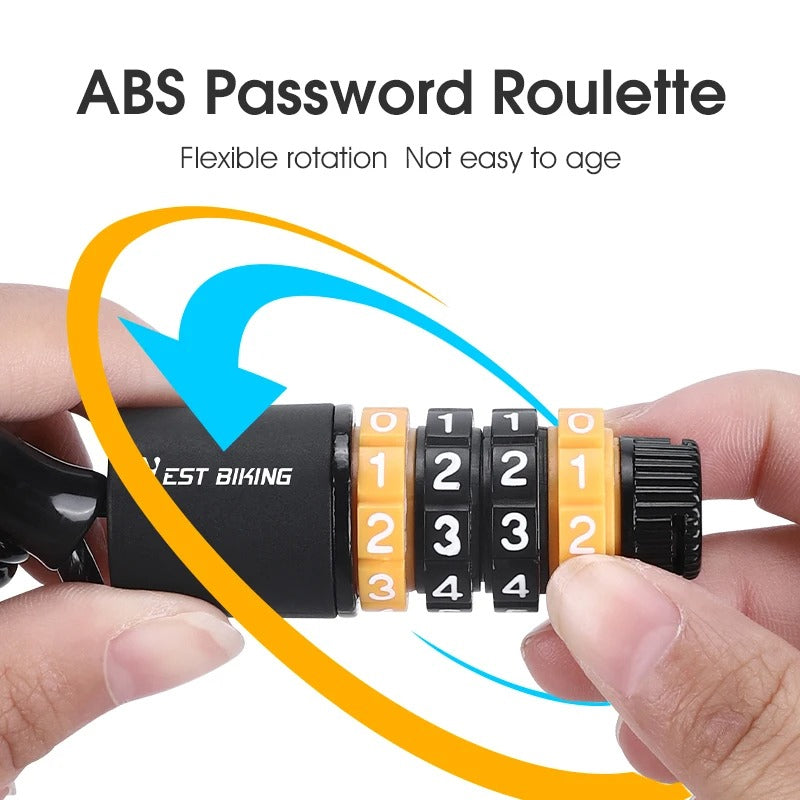 Portable Security Password Cable Lock for Bikes and Gear