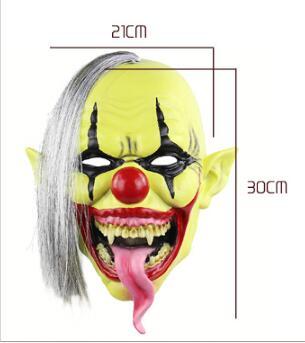 Horror Green Face Clown Halloween Christmas Latex Mask Headgear