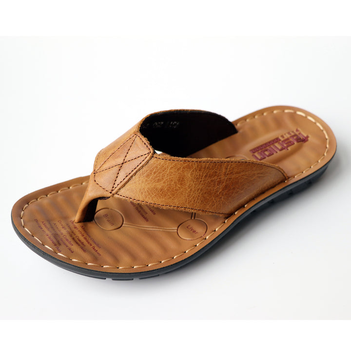 Summer New Cowhide Men's Flip Flops Sandals