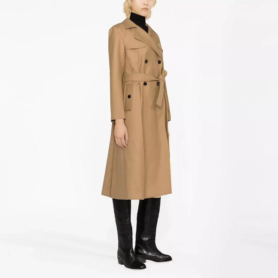 Double-Breasted Women's Trench Coat with Sash