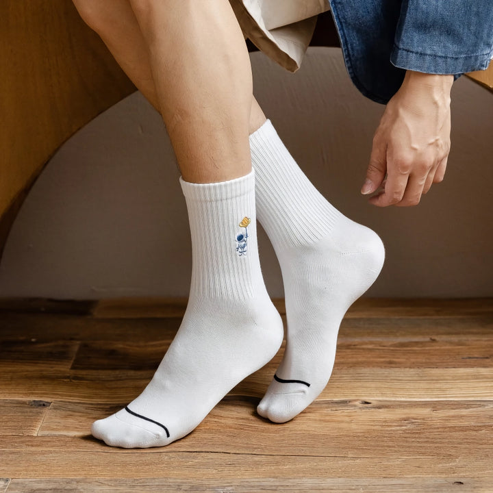 Unisex Embroidered Astronaut Space Socks