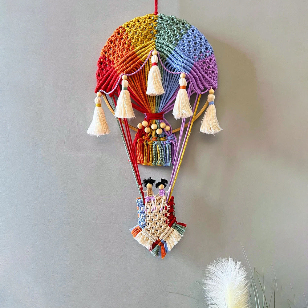 Creative Hot Air Balloon Wall Hanging Hand-woven Tapestry Wall Decoration