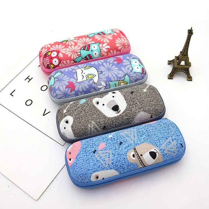 Cartoon-Themed Zippered Eyeglass Case for Kids