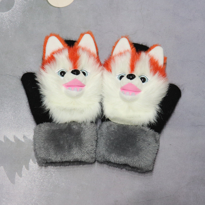 Winter Women's Plush Cartoon Animal Gloves