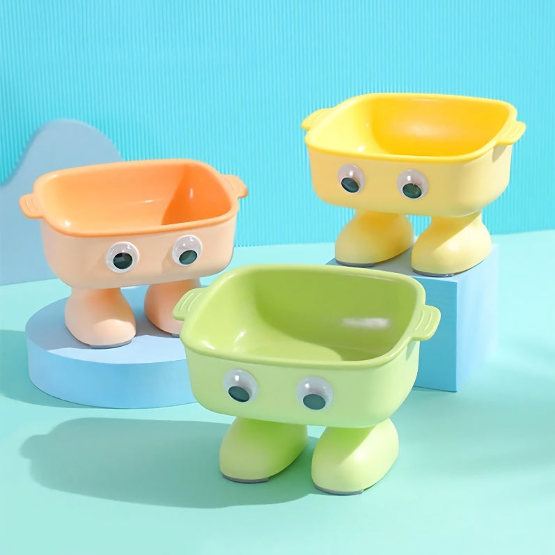 Adjustable Height Cat Feeder with Single Bowl and Neck Protector