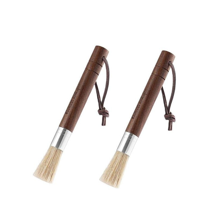 Essential Espresso Brush: Natural Fiber Coffee Grinder Cleaner with Wooden Handle