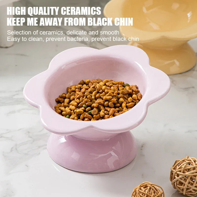 Elevated Ceramic Pet Bowl for Cats and Small Dogs