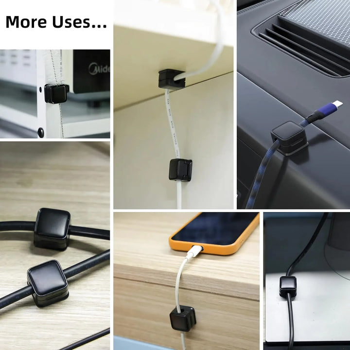 Magnetic Cable Clips Organizer - Adjustable Cord Holder with Strong Adhesive and Easy Cable Management