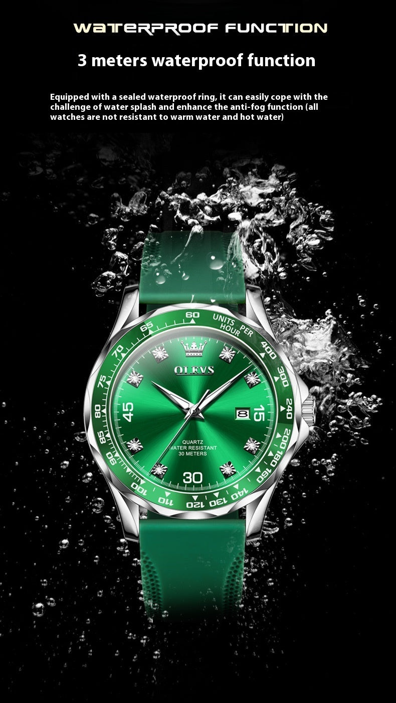 Green Submariner Quartz Watch Luminous Men&