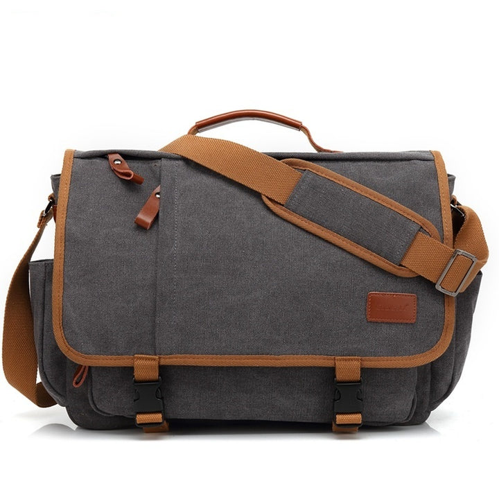 Men's Canvas Waterproof Large Capacity Shoulder Bag