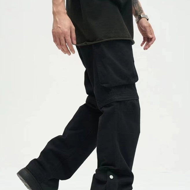 Straight Loose Casual National Fashion Large Pocket Men's Pants