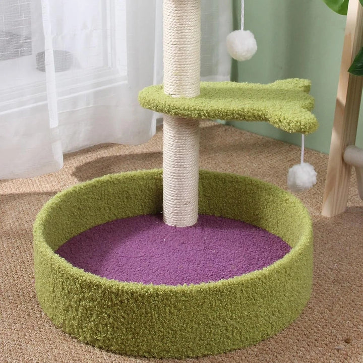 Deluxe Cat Scratcher & Climbing Tree with Wool Ball Toys