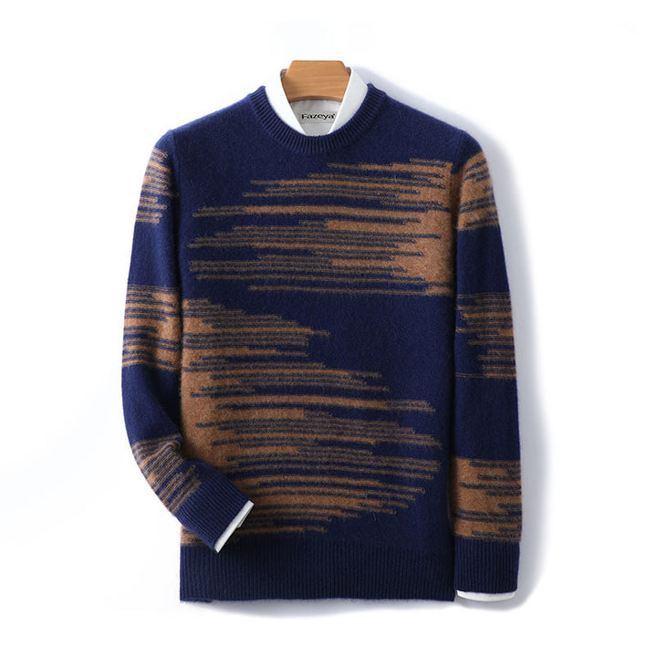 Cashmere Sweater Men's Pure Wool Loose Round Neck Sweater