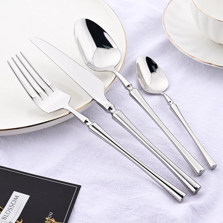 Luxury Mirror Stainless Steel Dinnerware Set