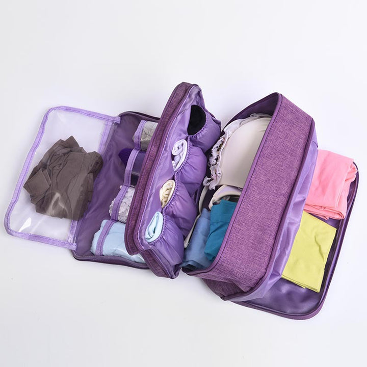 Travel Makeup Bags Women Multi-function 3-shelf Underwear Storage Bag