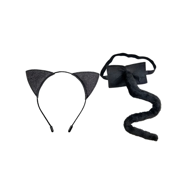 Anime Fox Cat Ears & Tail Headband Maid Set