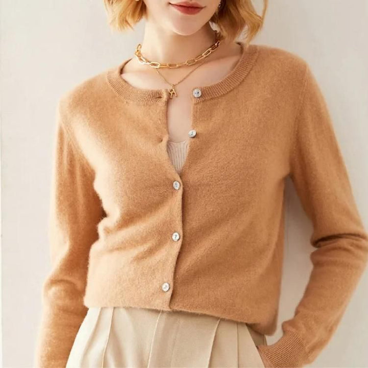 100% Wool Single Breasted Cardigan for Women