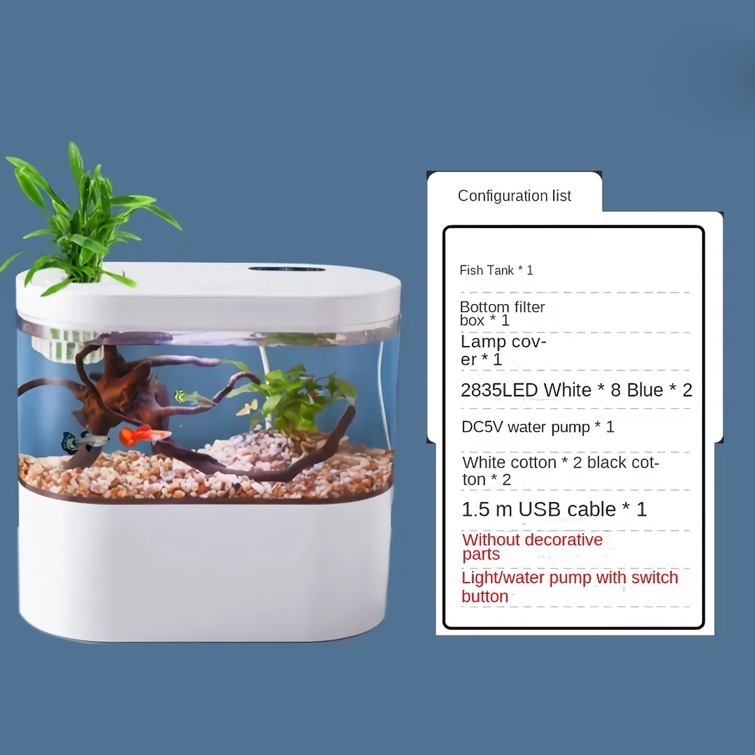 Mini Self-Circulation Goldfish Tank - Eco-Friendly Tabletop Aquarium