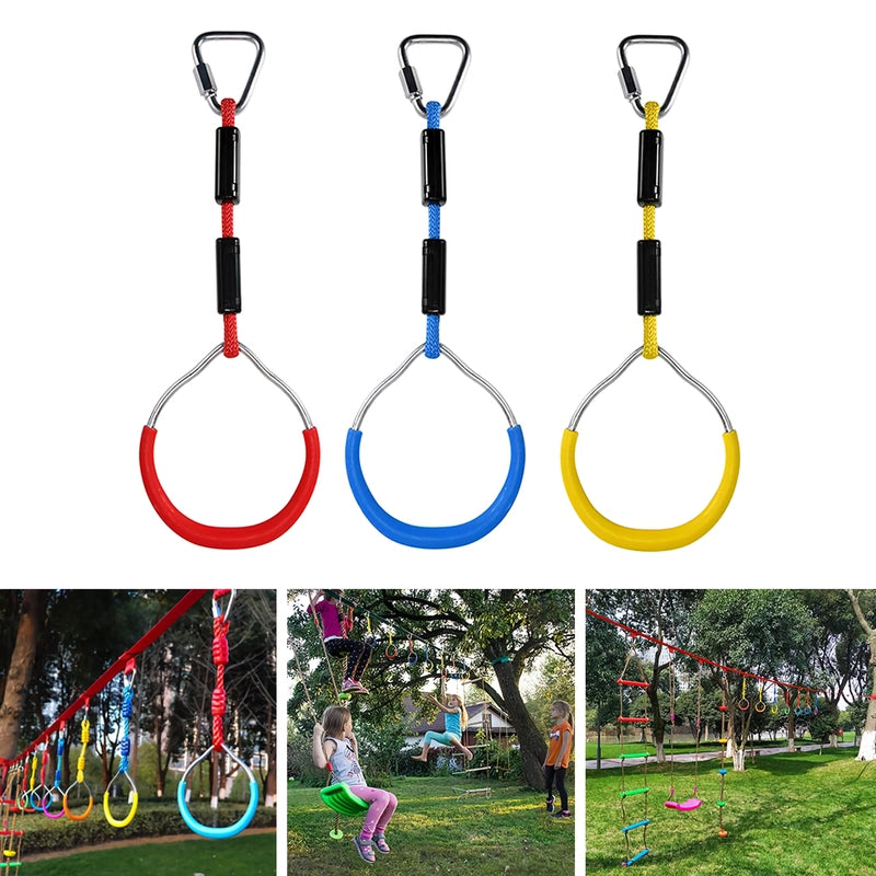 Kids Adjustable Gymnastic Ring Swing for Outdoor Fun