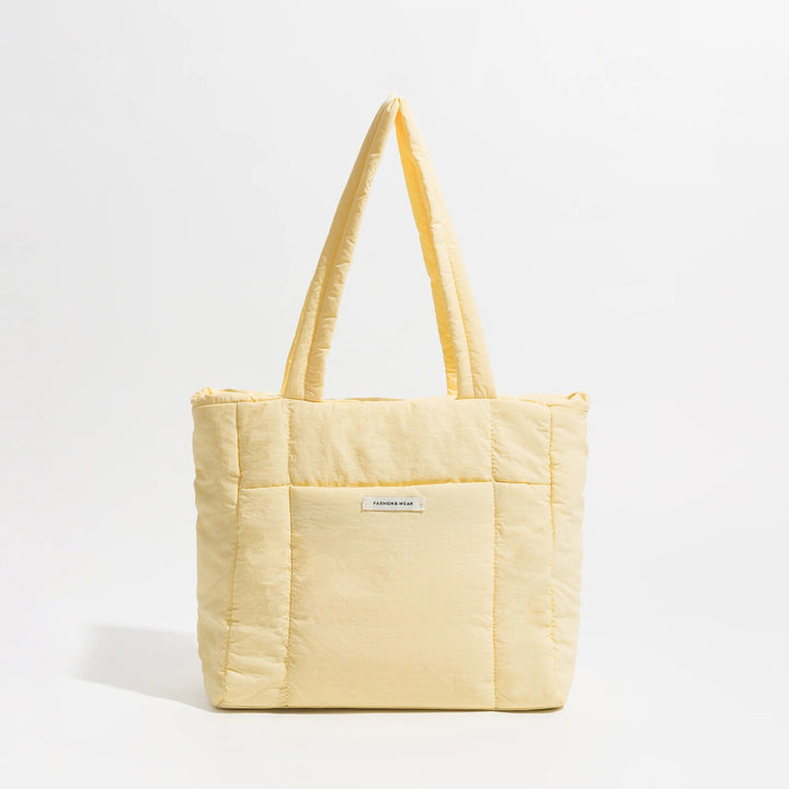 Quilted Puffy Cotton Tote Bag