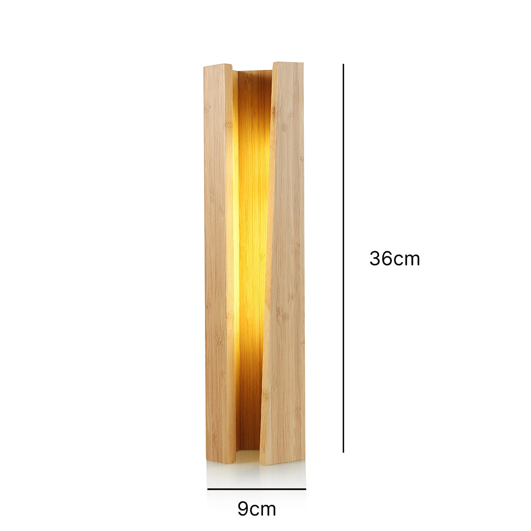 Elegant Bamboo LED Table Lamp - Soft Bedside Light with Eye Protection