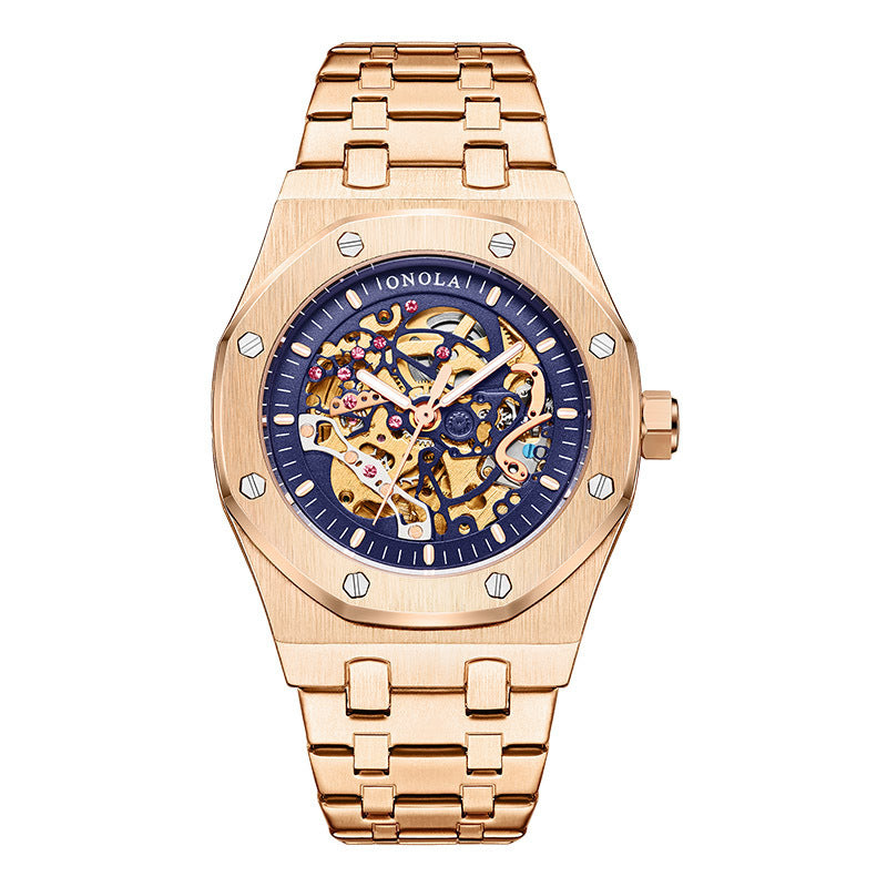 Hollow Dial Steel Belt Mechanical Waterproof Automatic Men&