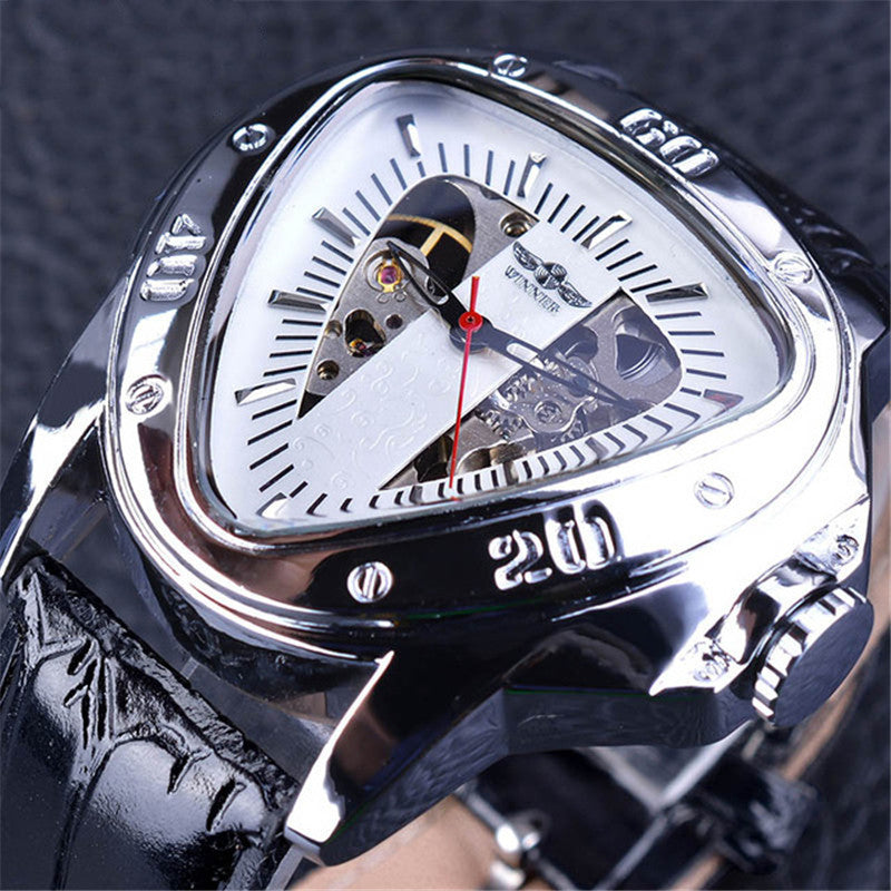 Men's Fashion Casual Hollow Triangle Large Dial Automatic Mechanical Watch