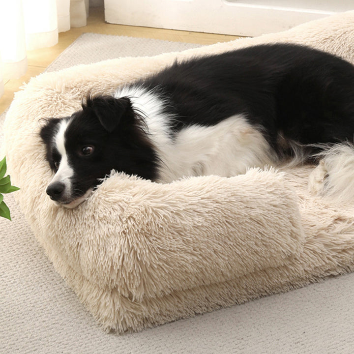 Cozy Winter Plush Dog Bed