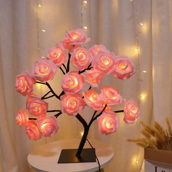 Enchanted LED Rose Flower & Christmas Tree Fairy Light Lamp