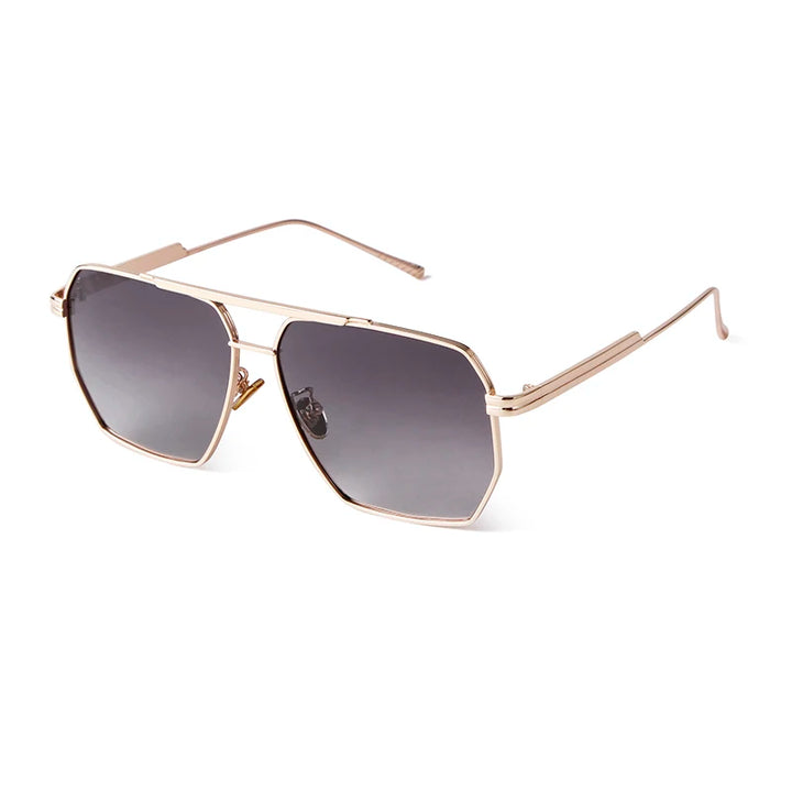 Retro Metal Oversized Polarized Square Sunglasses