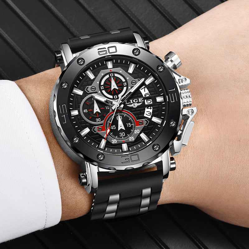 Luxury Men's Waterproof Sports Chronograph Silicone Watch