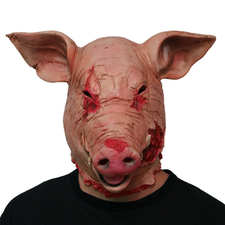 Halloween Horror Latex Rotten Face Pig Head Mask