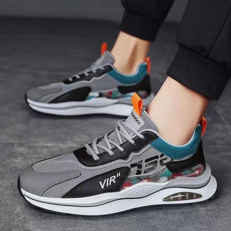 Air Cushion Mesh Sneakers Personalized Fashion Lace Up Sports Shoes Men Casual Versatile Breathable Walking Running Shoes - Trendha