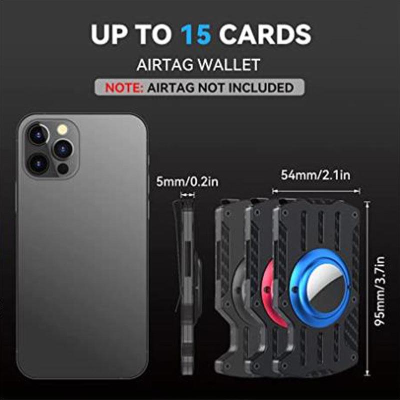 Aluminum Card Wallet with AirTag Holder — AirTag Not Included