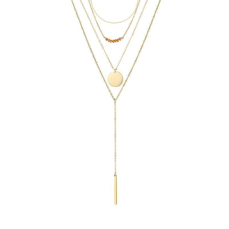 Amazon Jewelry Overlay Geometric Long Collar Chain - Trendha