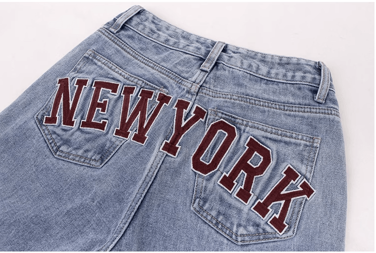 American Retro Casual Light Blue Slimming High Waist Straight Jeans - Trendha