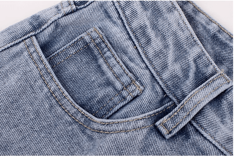 American Retro Casual Light Blue Slimming High Waist Straight Jeans - Trendha