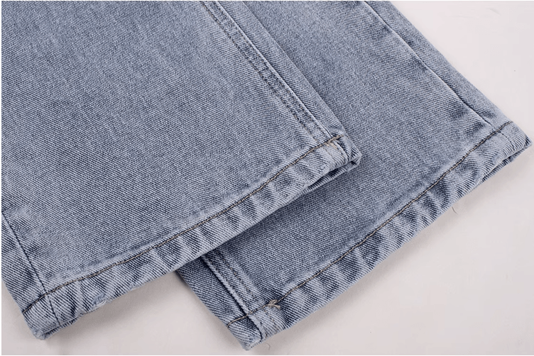 American Retro Casual Light Blue Slimming High Waist Straight Jeans - Trendha