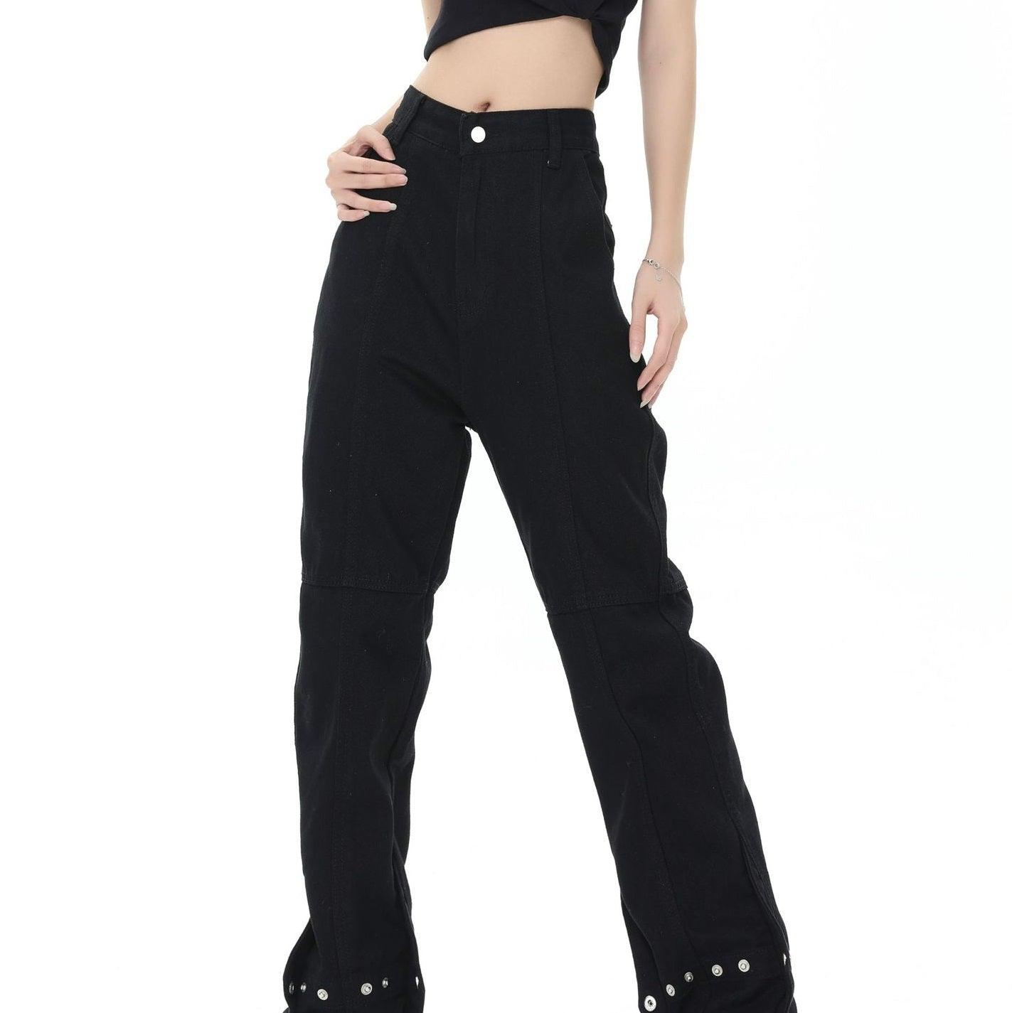 American-style Distressed Heavy Industry Straight Casual Jeans - Trendha