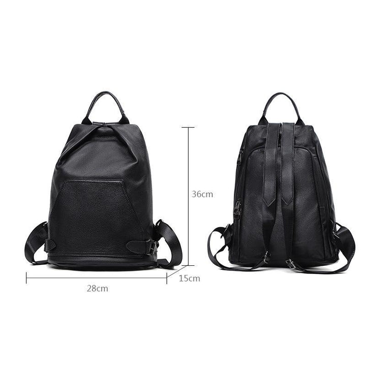 Anti-theft Ladies Backpack Genuine Leather Travel Bag Top Layer Cowhide - Trendha