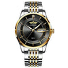 Color: SG868 mens black gold edge