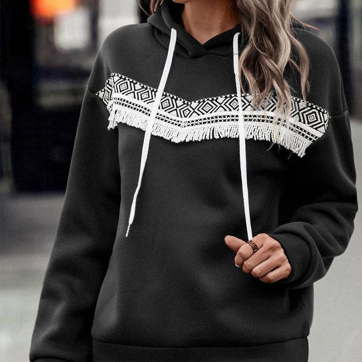 Autumn And Winter European And American Women's Clothing Hot Sale Hooded Lace Casual Sweatshirt - Trendha
