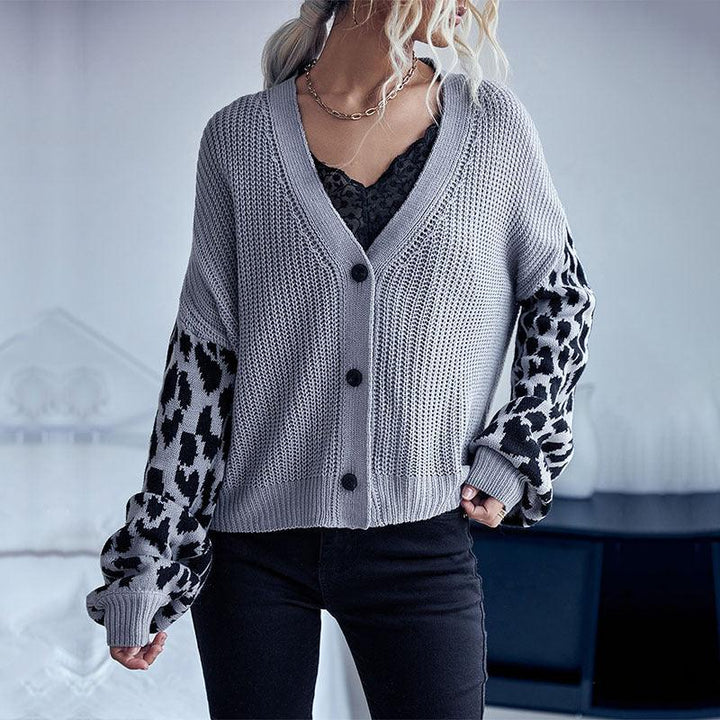 Autumn And Winter New Fashion Women's Clothing Long Sleeve Leopard-print Sweater Coat For Women - Trendha