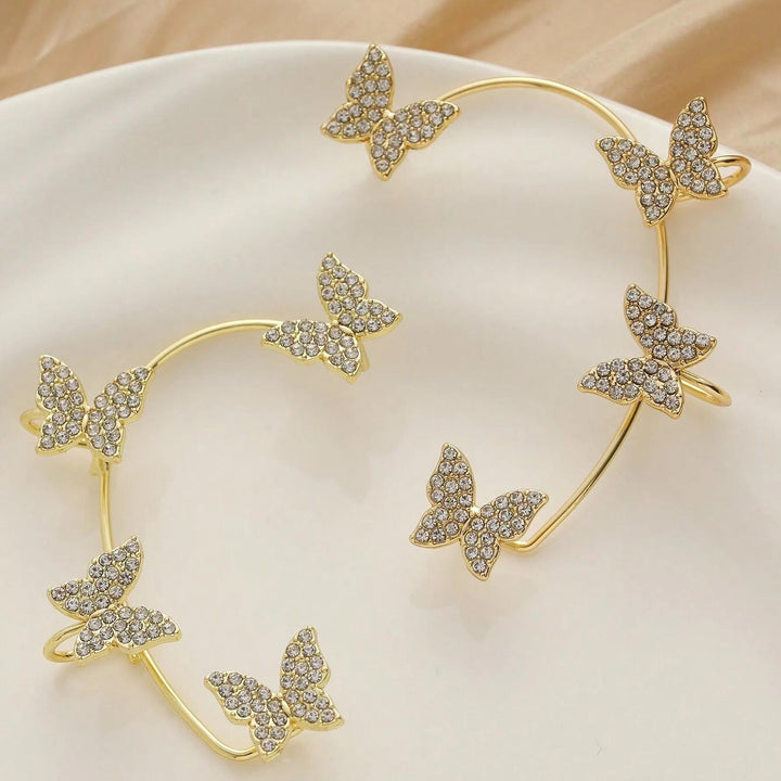 Crystal Butterfly Clip Earrings