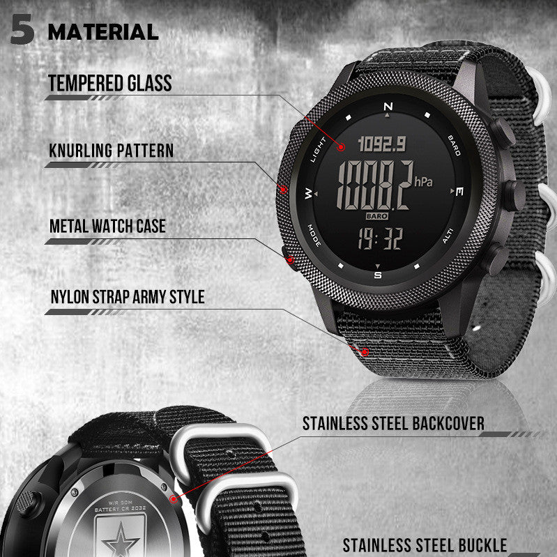 Digital Watch Sports Waterproof Altimeter Barometer Compass