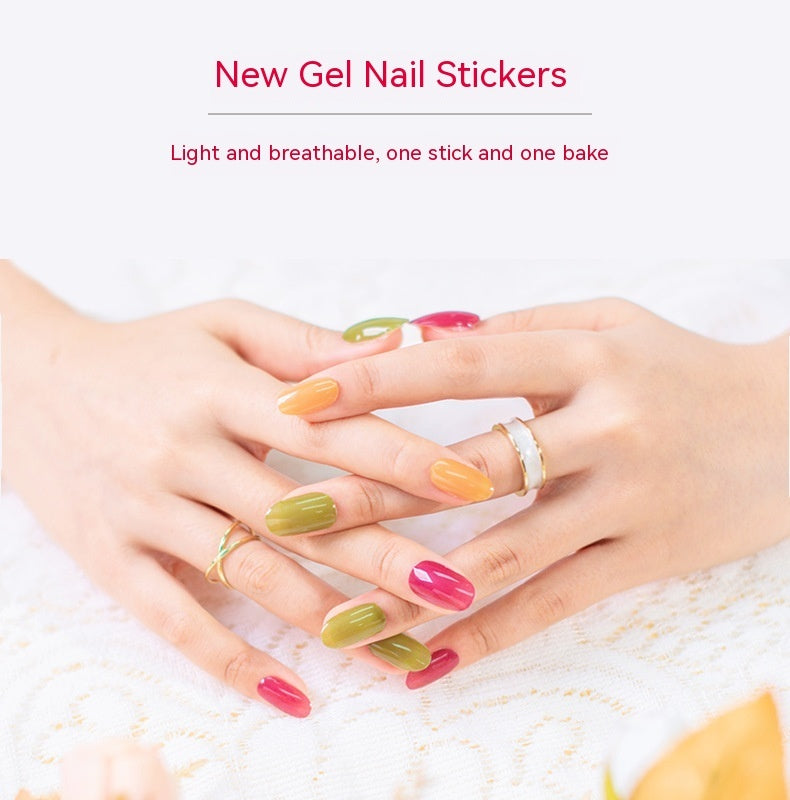 Internet Celebrity Semi-baked Gel Nail Sticker Waterproof And Durable 3d Paper Patch