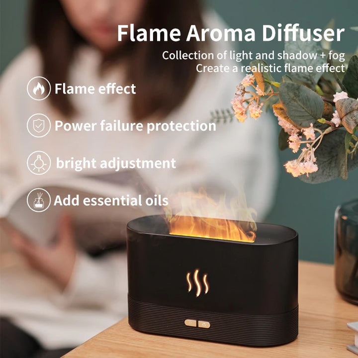 Aromatic Flame Diffuser & Ultrasonic Humidifier with USB Power