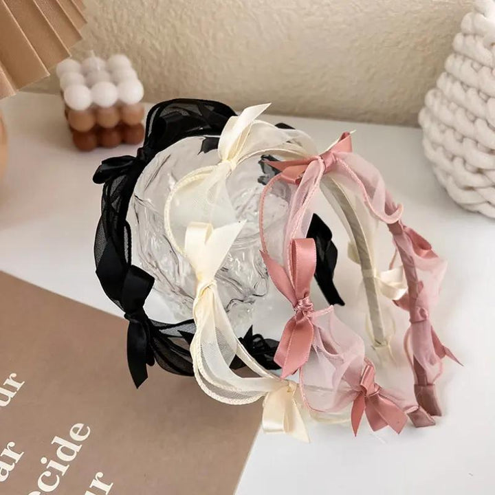 Fashion Bow Knot Lace Mesh Headband