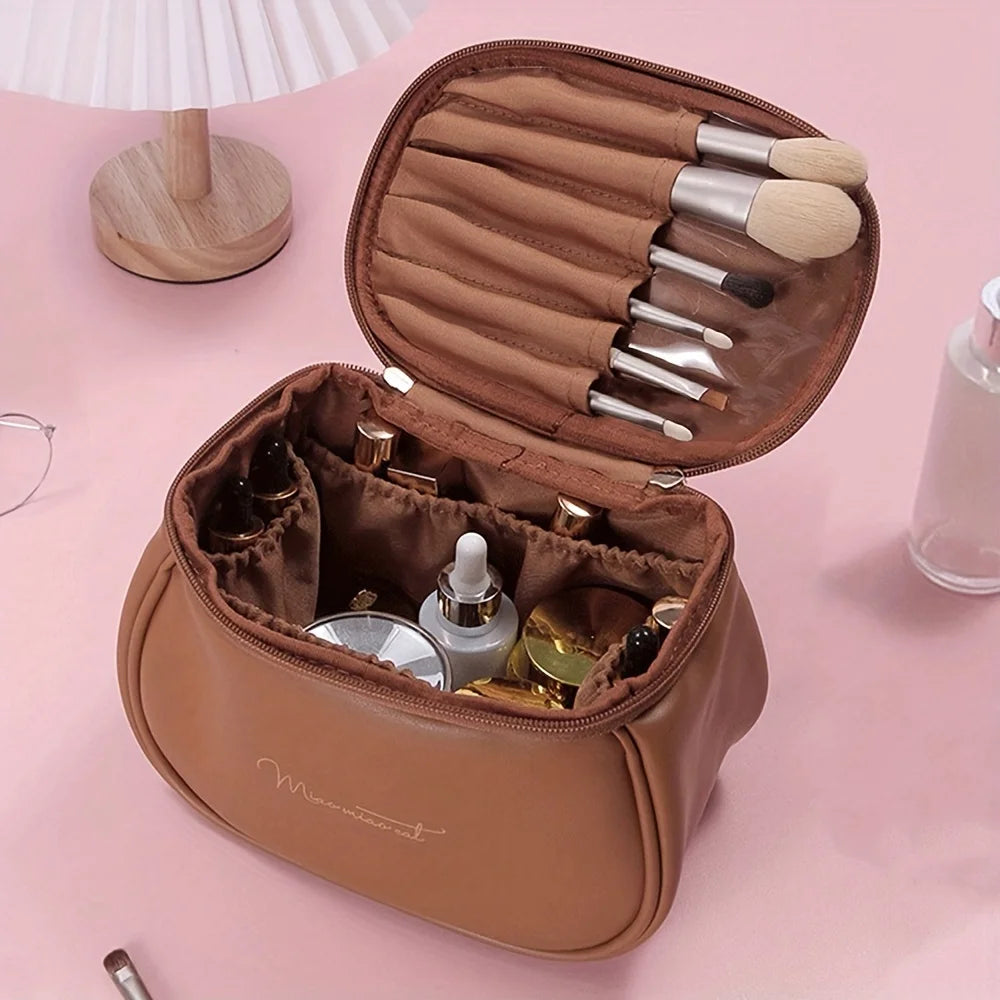 Luxury Waterproof Makeup Organizer - Large Capacity Travel Cosmetic Case with Handle
