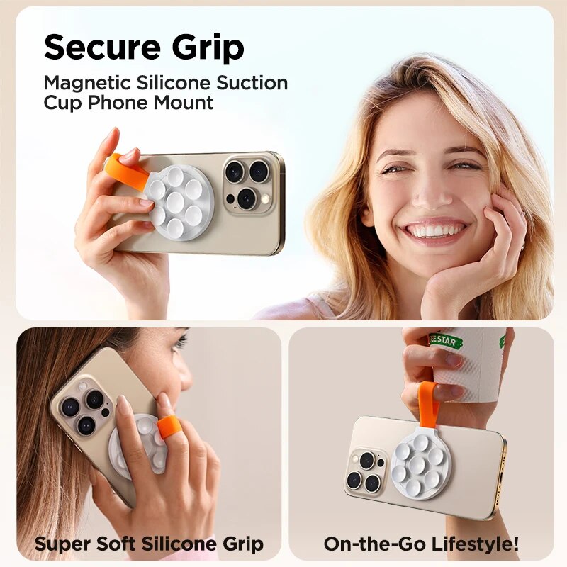Universal Magnetic Phone Mount: Hands-Free Shower Silicone Grip Stand